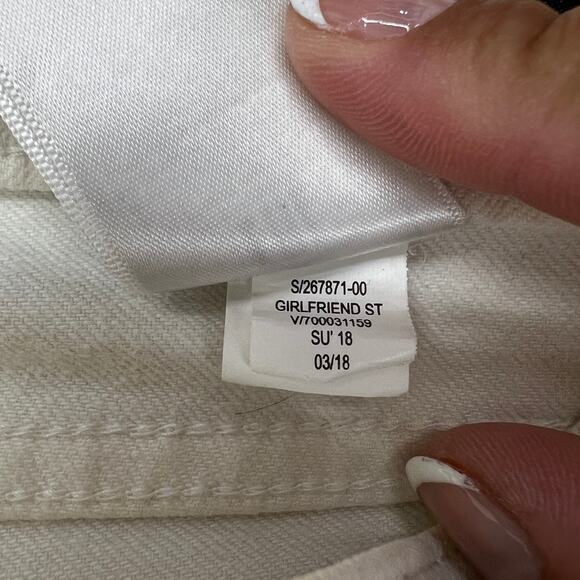Banana Republic Cropped Girlfriend Jeans Raw Hem Women's 27 White Resortwear - Picture 8 of 10